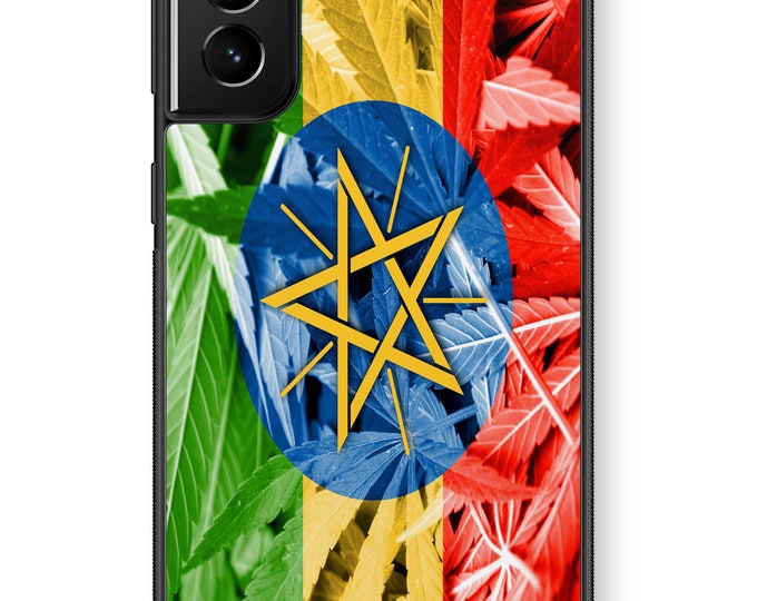 Ethiopia Weed Flag Galaxy Note Protective Rubber TPU Phone Case 420 Marijuana