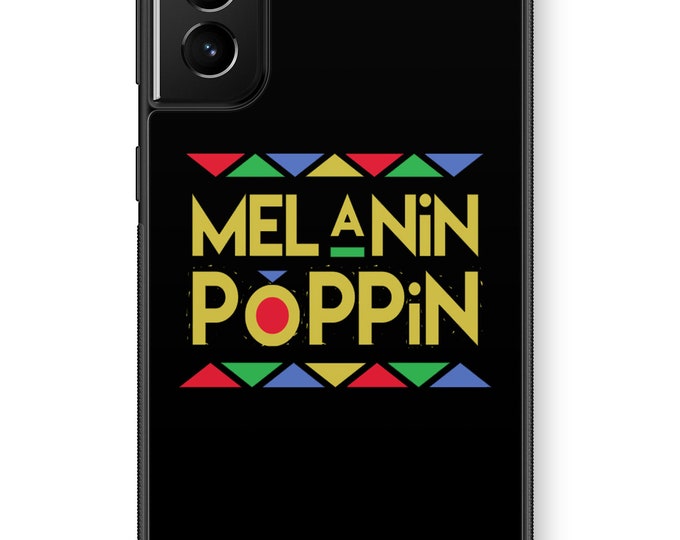 Melanin Poppin Galaxy Note Protective Rubber TPU Phone Case Black Girl Magic