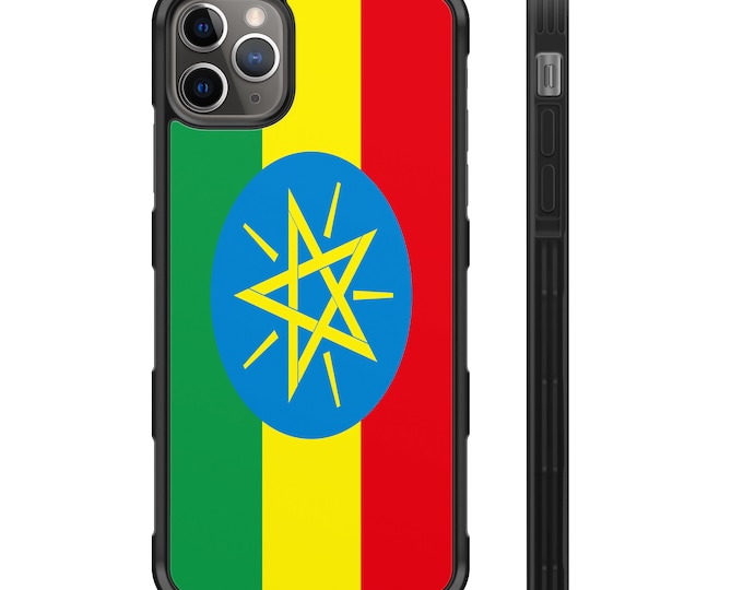 Ethiopia Flag iPhone Hybrid Rubber Protective Phone Case