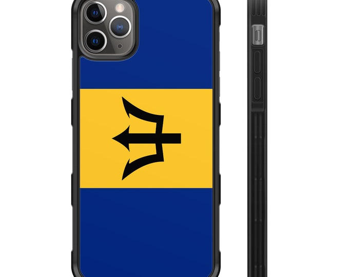 Flag of Barbados iPhone Hybrid Rubber Protective Case Barbadian Bajan