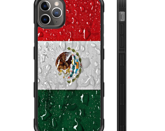 Mexico Flag Wet Rain Water iPhone Hyper Shock Protective Rubber Phone Case