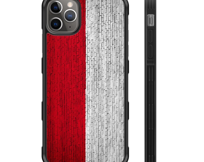 Indonesian Flag Brick Wall iPhone Hybrid Rubber Protective Case Indonesia