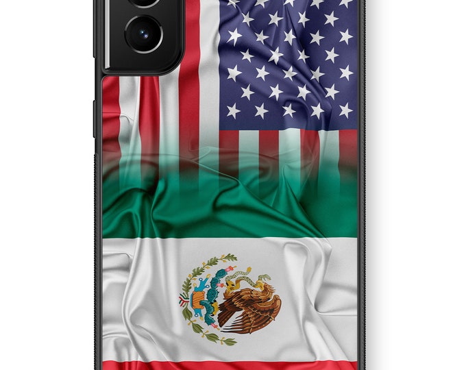 Mexican American Flag Galaxy Note Protective TPU Rubber Phone Case