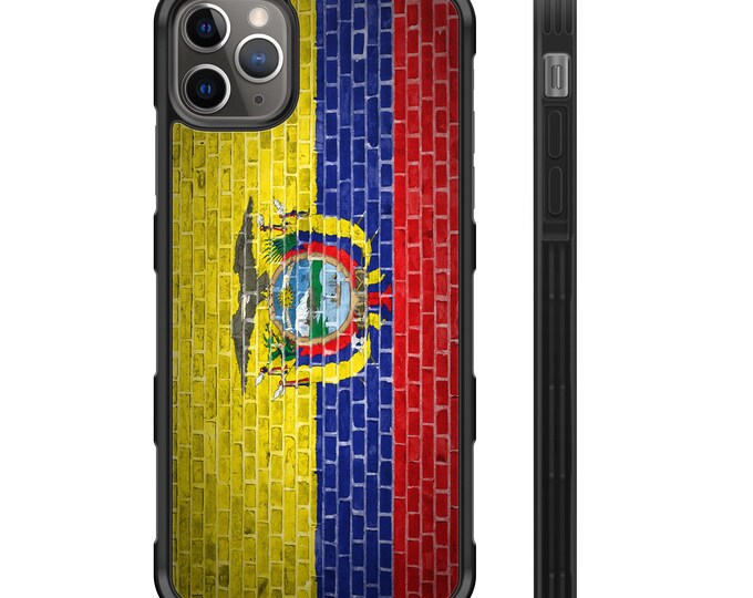 Flag of Ecuador Brick Wall iPhone Hybrid Rubber Protective Case Ecuadorian