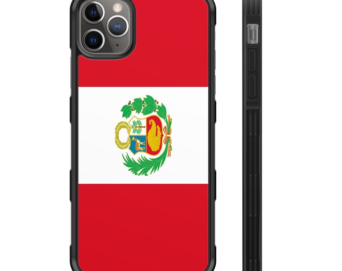 Flag of Peru iPhone Hybrid Rubber Protective Case Peruvian