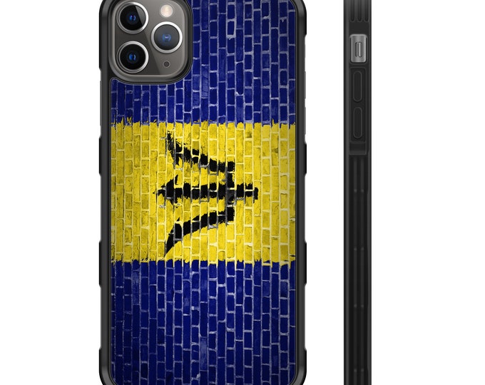 Flag of Barbados Brick Wall iPhone Hybrid Rubber Protective Case Barbadian Bajan