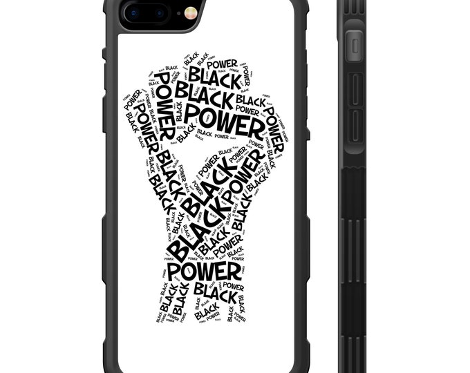 Black Power iPhone Galaxy Protective Hybrid Rubber TPU phone case