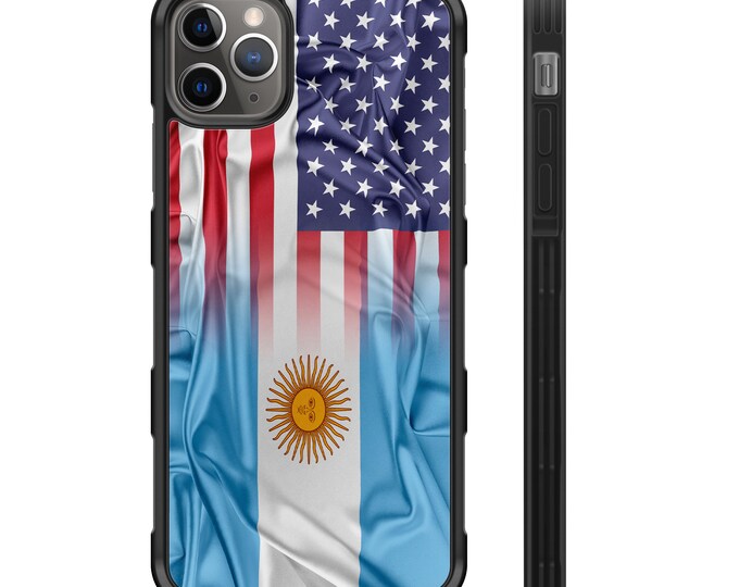 Argentina US Flag iPhone Hybrid Rubber Protective Case