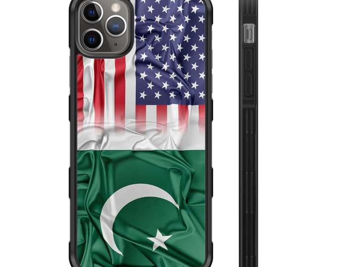 Pakistani American Flag iPhone Hybrid Rubber Protective Case Pakistan