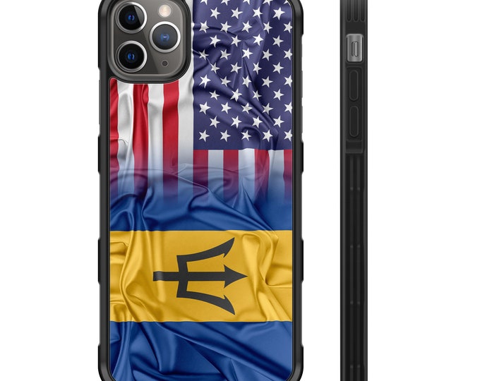 Barbados American Flag iPhone Hybrid Rubber Protective Case Barbadian Bajan