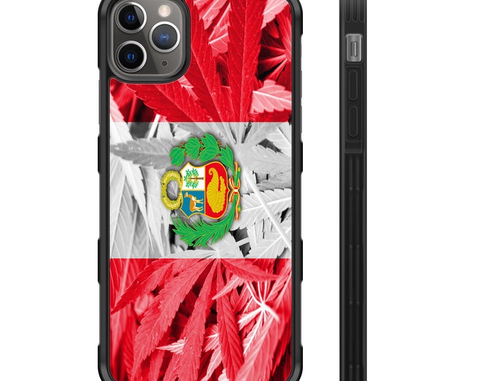 Peru Weed Flag iPhone Hyper Shock Protective TPU Phone Case Peruvian Marijuana 420