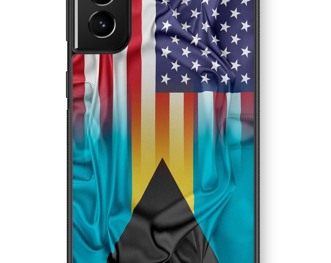 Bahamian American Flag Galaxy Note Protective Rubber TPU Phone Case Bahamas America USA