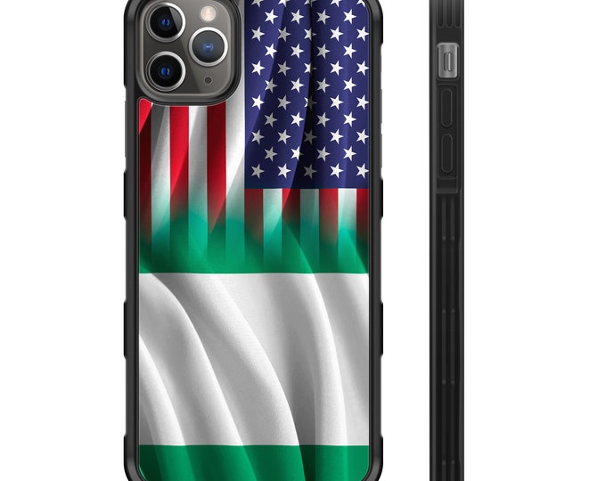 Nigerian American Flag iPhone Hybrid Rubber Protective Case