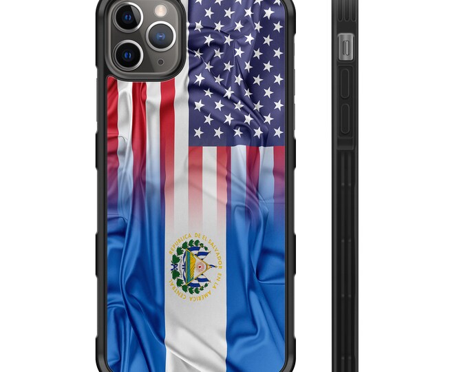 El Salvador American Flag iPhone Hyper Shock Protective TPU Phone Case Salvadoreños