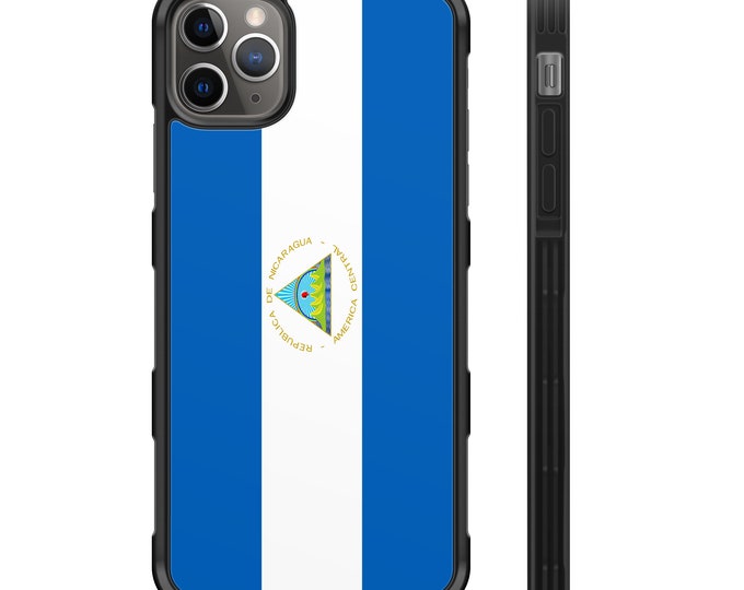 Flag of Nicaragua iPhone Hybrid Rubber Protective Case Nicaraguan