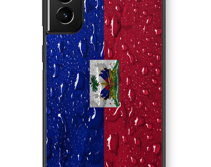 Haitian Flag Rain Drops Flag Galaxy Note Protective Rubber TPU Phone Case Haiti