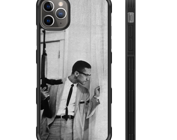 Malcolm X with Rifle iPhone Hyper Shock Protective Rubber TPU Phone Case