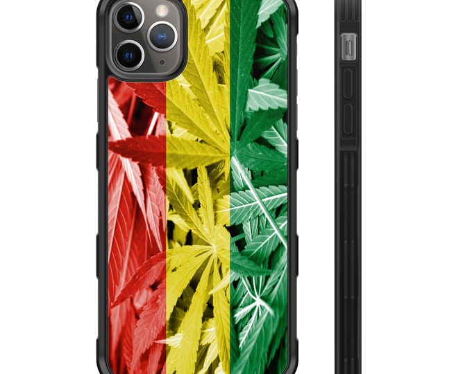 Bolivian Weed Flag iPhone Hybrid Rubber Protective Phone Case Bolivia Marijuana 420