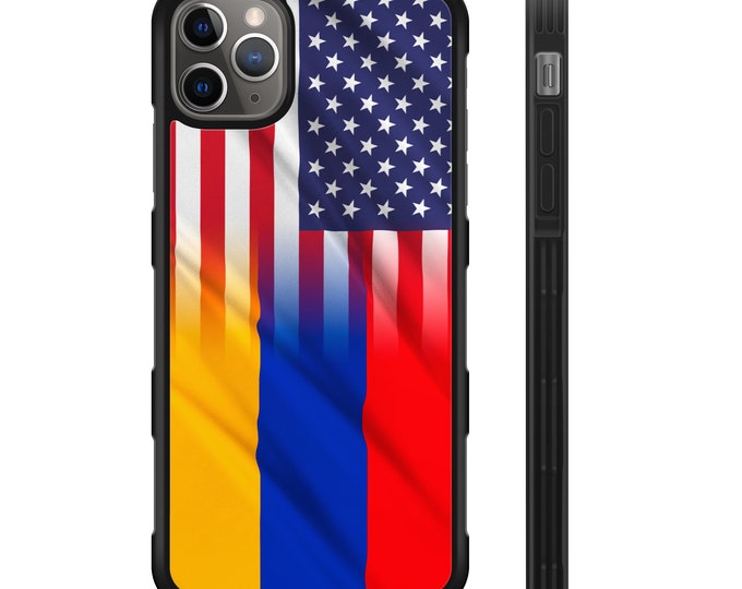 Colombian American Flag iPhone Hybrid Rubber Protective Case Colombia