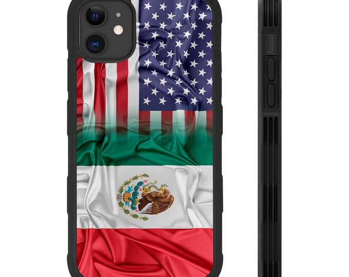 Mexican American Flag iPhone Hyper Shock Protective Rubber Phone Case