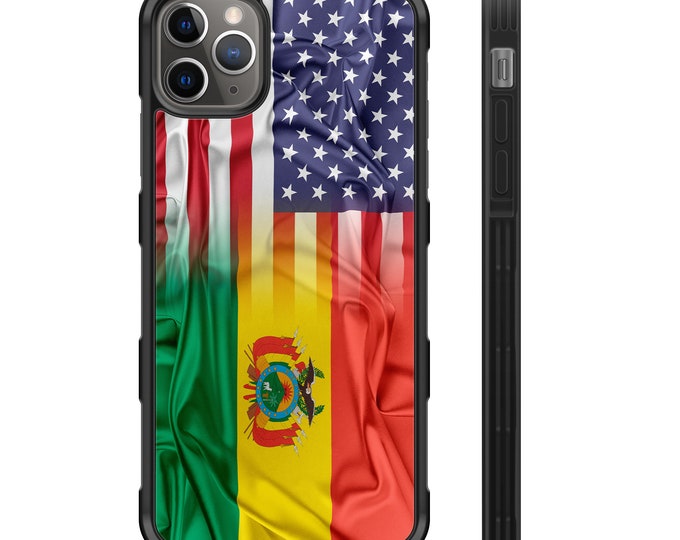 Bolivian American Flag iPhone Hybrid Rubber Protective Phone Case Bolivia