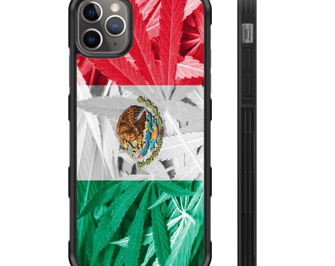 Mexico Weed Flag iPhone Hyper Shock Protective Rubber Phone Case