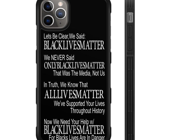 Lets Be Clear About Black Lives Matter iPhone Hyper Shock Protective Rubber Phone Case