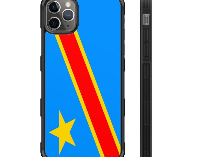 Flag of Democratic Republic of Congo Congolese iPhone Hybrid Rubber Protective Case