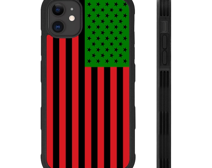 Pan African US Flag iPhone Galaxy Protective Rubber TPU Phone Case