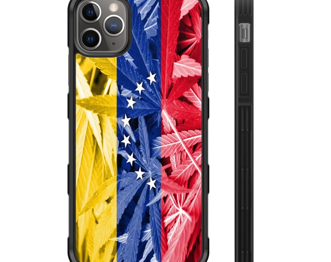 Venezuelan Weed Flag iPhone Hybrid Rubber Protective Phone Case Venezuela Marijuana 420