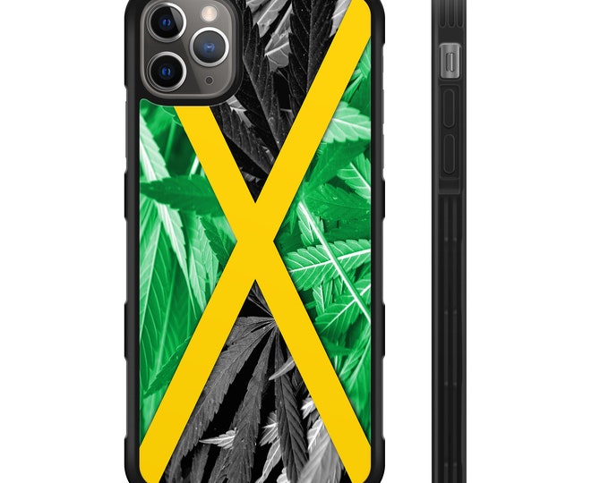 Jamaican Weed Flag iPhone Hyper Shock Protective Rubber Phone Case