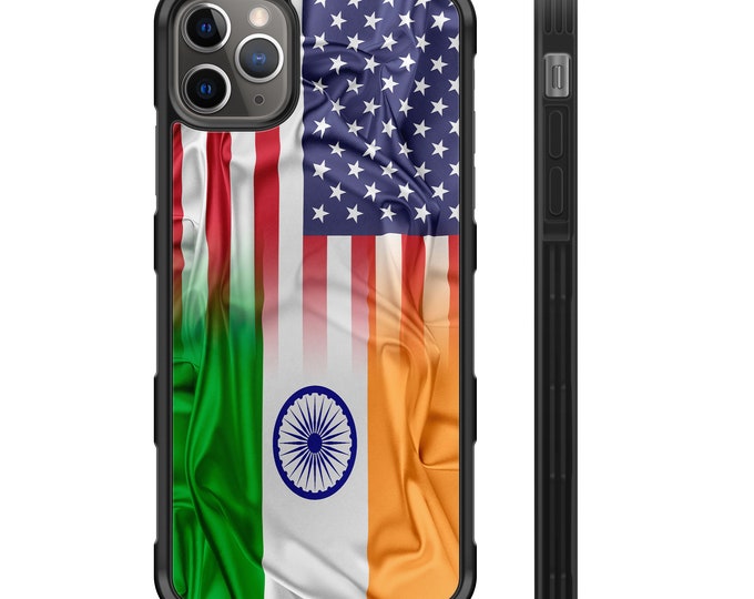 Indian American Flag iPhone Hybrid Rubber Protective Case India