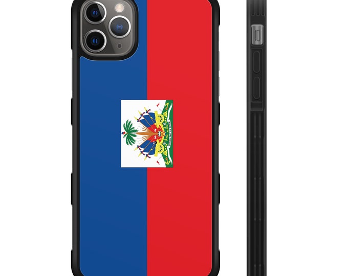 Haitian Flag iPhone Hybrid Rubber Protective Case Haiti