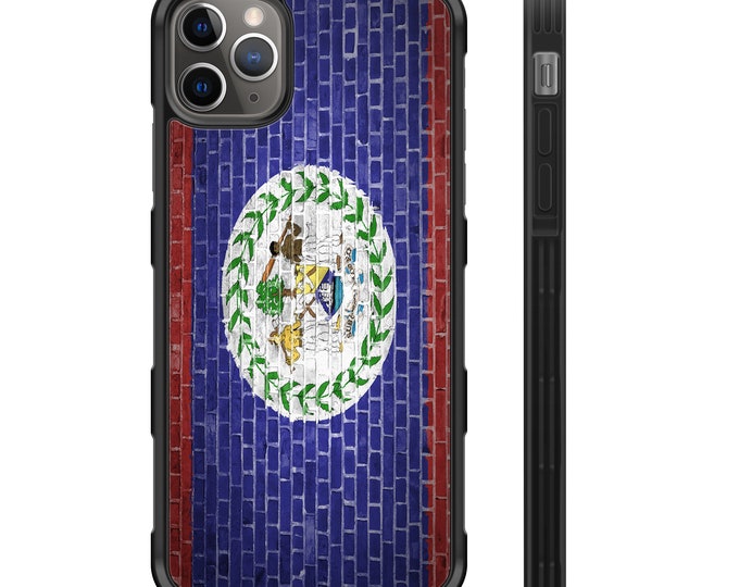 Flag of  Belize Brick Wall iPhone Hybrid Rubber Protective Case Belizean