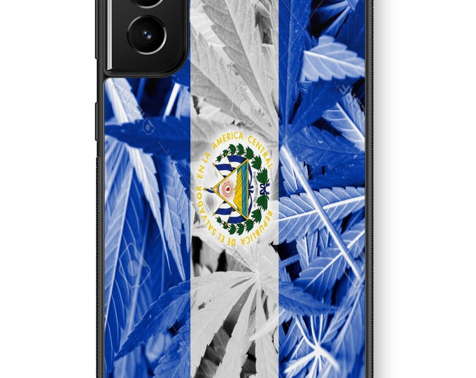 El Salvador Marijuana Weed Flag Galaxy Note Protective Rubber TPU Phone Case Salvadoran 420