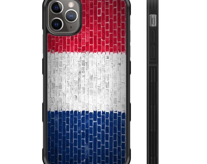 French Flag Brick Wall iPhone Hybrid Rubber Protective Case France