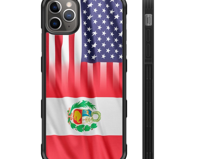 Peruvian American iPhone Hybrid Rubber Protective Case Peru