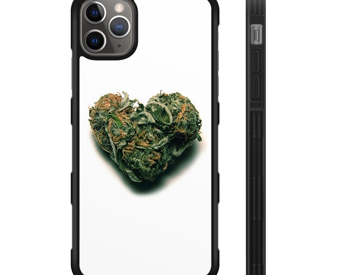 Weed Heart Marijuana Love iPhone Hyper Shock Protective Rubber Phone Case