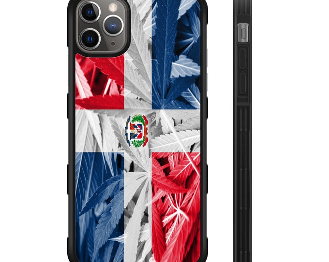 Dominican Republic Weed Flag iPhone Galaxy Note Protective Rubber Phone Case