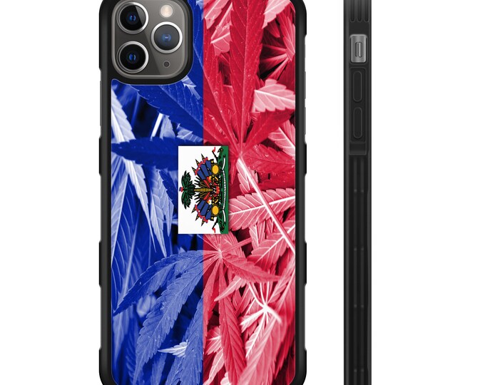 Haitian Weed Flag iPhone Hyper Shock Protective Rubber Phone Case