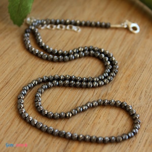 Oxidized Silver Beaded Necklace / Black Silver Seed Beads Layered Necklace / Dainty Jewelry