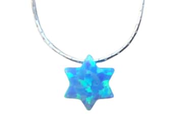 Star of David Necklace / Magen David / Star of David Opal Necklace / Opal Jewelry / Jewish Jewelry / Judaica / 925 Sterling Silver Choker
