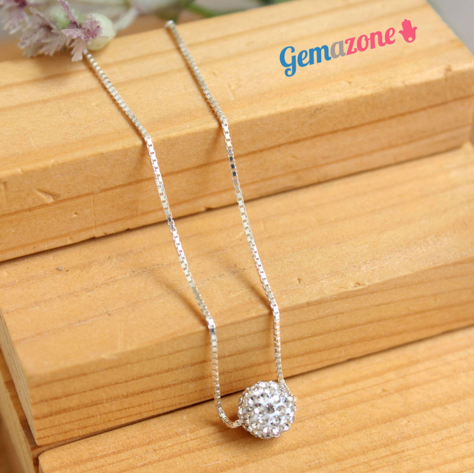 Slide Ball Pendant Necklace / Rhinestone Choker Necklace / Etsy