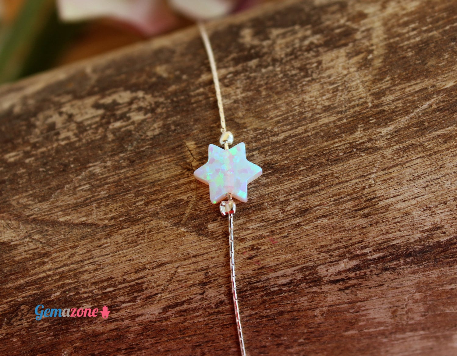 Star of David White Opal Bracelet / Magen David Bracelet