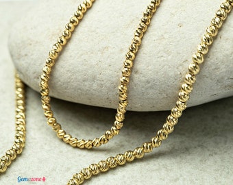 Gold Ball Spheres Necklace / Gold Beaded Necklace / Yellow Gold Plated Daily Necklace / Textured Beads Necklace / Everyday Jewelry