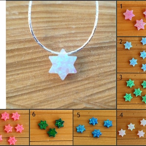 Collar con Estrella de David / Colgante de Estrella de David de ópalo blanco / Joyería de plata de ley