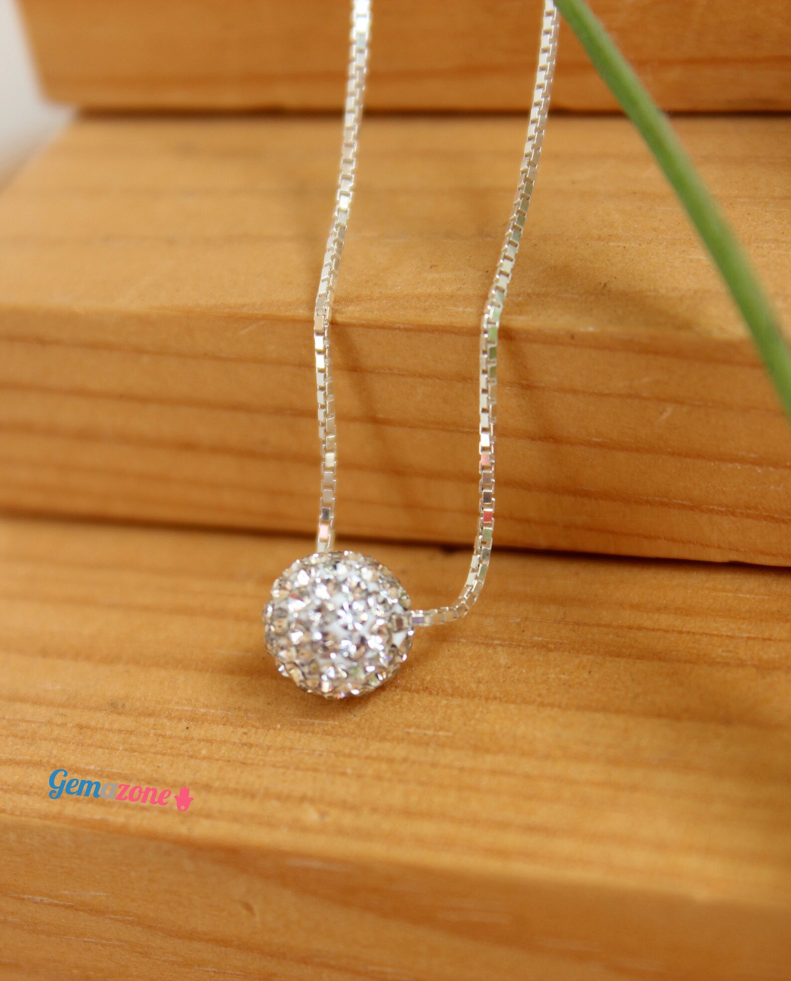 Slide Ball Pendant Necklace / Rhinestone Choker Necklace / Etsy