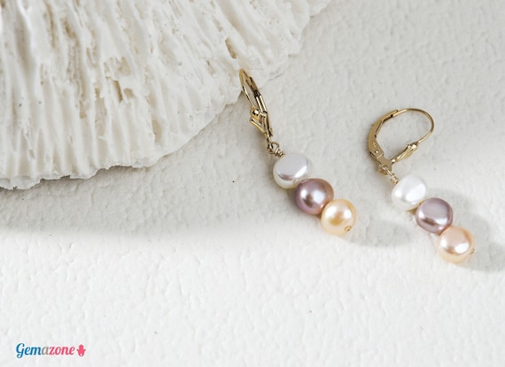Dyed Blue Cultured Freshwater Pearl Earrings Sterling Silver with Wire Wrap Dyed Blue Cultured Freshwater Pearl Earrings Sterling Silver with Wire Wrap