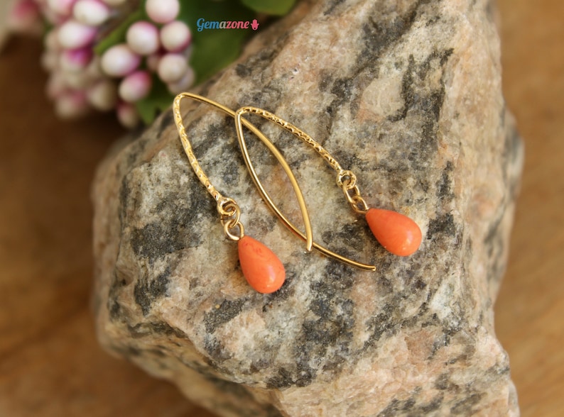 Living Coral Dangle Earrings