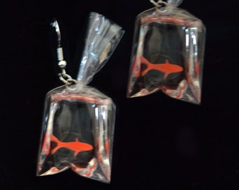 Fish in Bag Earrings